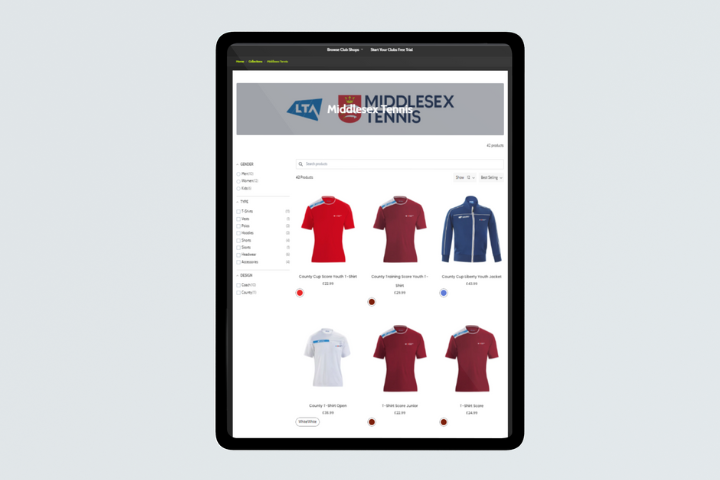 Middlesex Tennis use Fabryx to supercharge merchandise ordering